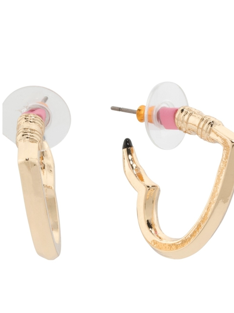 💛▪️Betsey Johnson ▪️ Gold Tone Pencil Heart Earrings